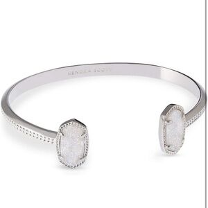Kendra Scott Elton Cuff Bracelet for Women in Rhodium & Iridescent Drusy